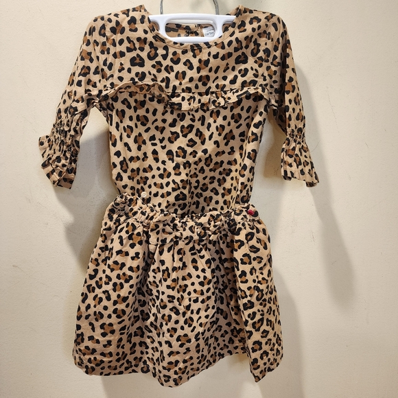 Carter's Brown Leopard Print Casual 2 Pieces Blouse And Skirt Set 4t - Picture 1 of 10